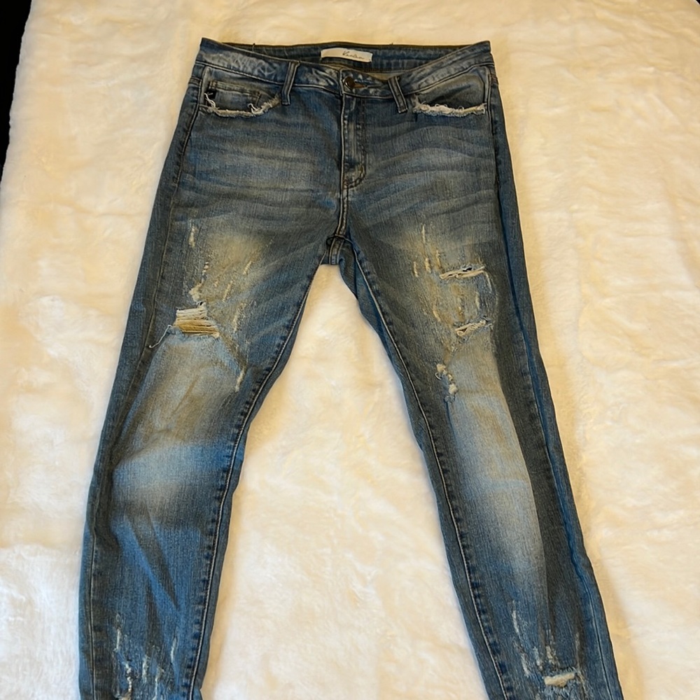 Kan Can distressed skinny jeans